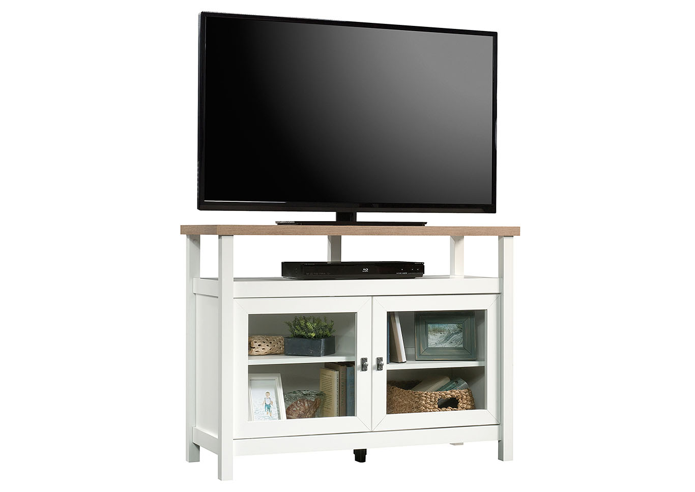 Cottage Road Soft White Entertainment Stand,Sauder